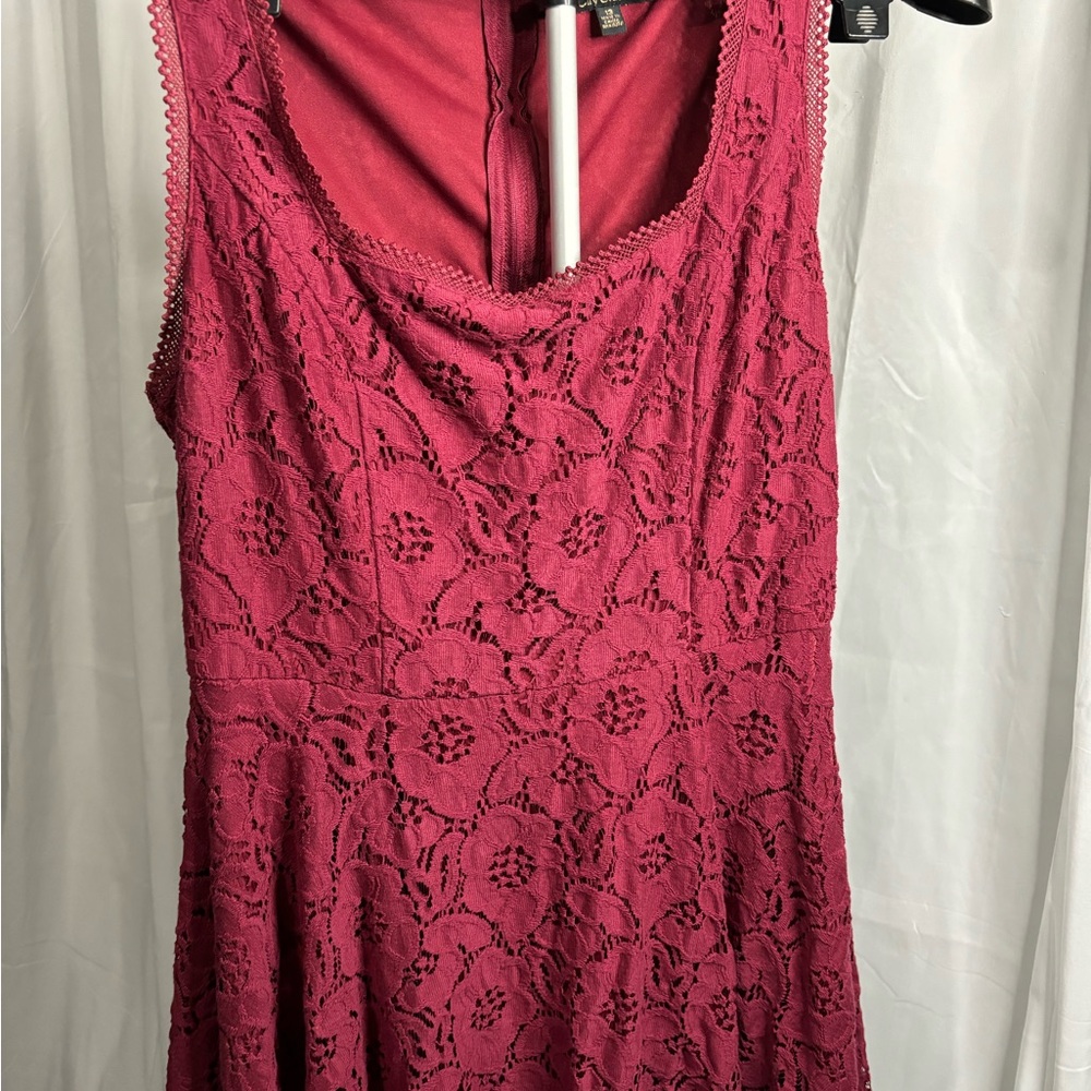 City Studio Lace Prom Dress in Deep Red